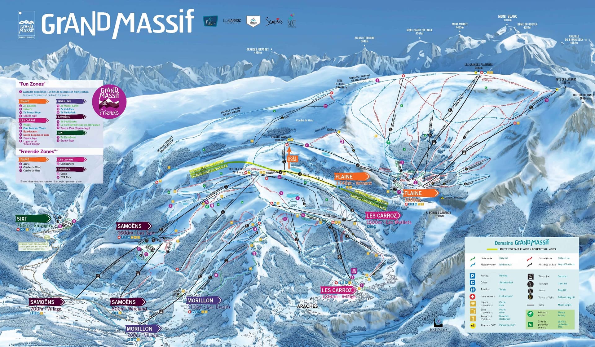 Les Carroz ski map